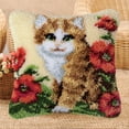thumbnail image 2 of CNKOO Latch Hook Kits Pillow Case Cushion Cover Making Kit 17x17” - Cat, 2 of 8