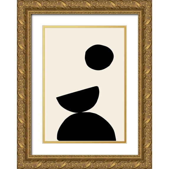 Uppsala Studio 11x14 Gold Ornate Wood Framed with Double Matting Museum Art Print Titled - Organic Shapes 09