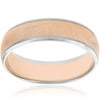 Pompeii3 14K Rose & White Gold Two Tone Mens Brushed Wedding Ring