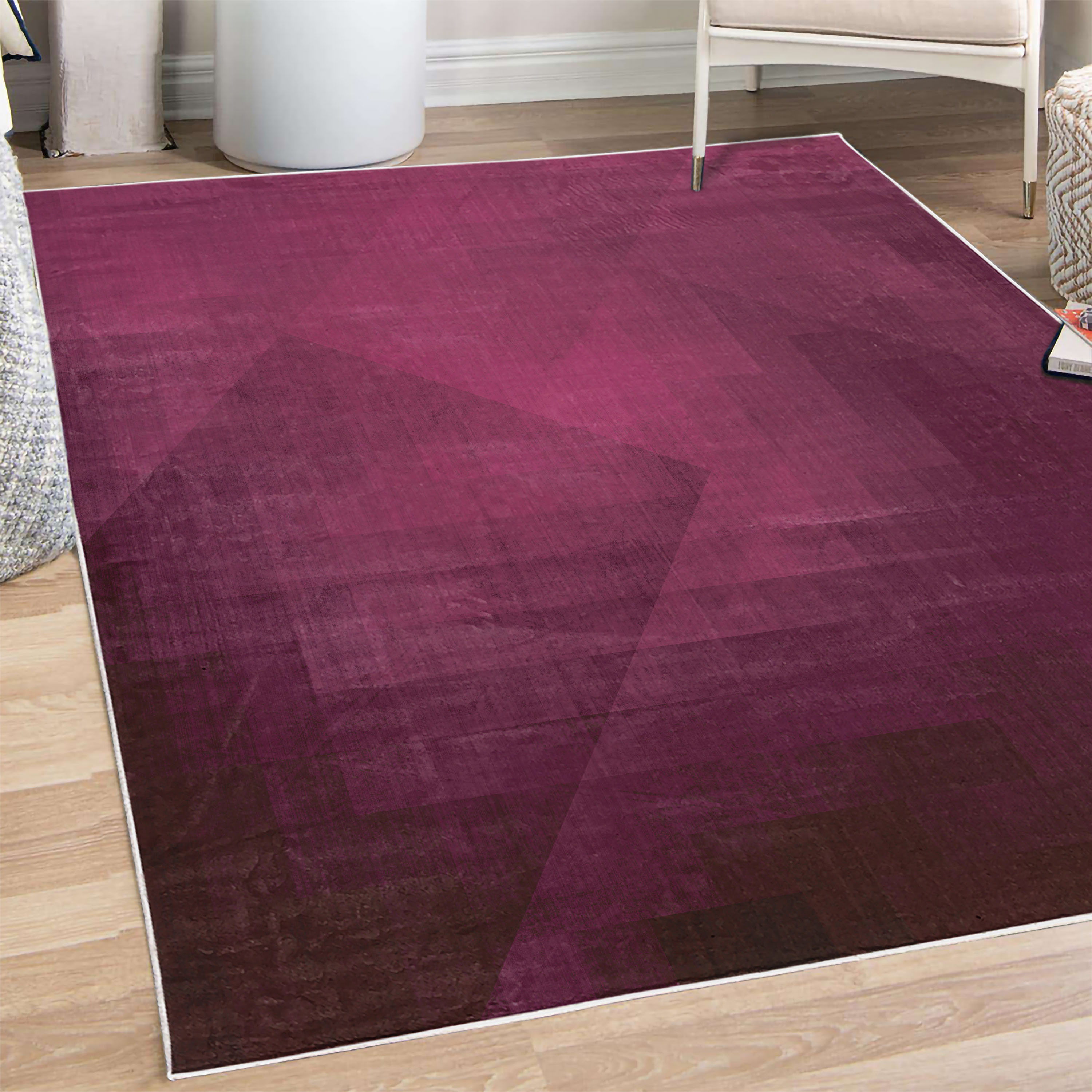 Geometric Decorative Rug, Abstract Colored Squares in Faded Color ...
