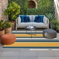 thumbnail image 2 of Yellow Navy Blue Outdoor Rug for Patio/Deck/Porch, Non-Slip Large Area Rug 4 x 6 Ft, Boho Retro Farmhouse Colorful Stripes Indoor Outdoor Rugs Washable Area Rugs, Reversible Camping Rug Carpet Runner, 2 of 8