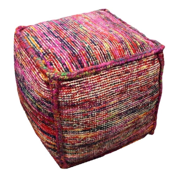 Wendy Pouf Upholstered in Multi-Color Fabric