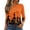 Orange #4, variant on WULMLEO Tops for Women Halloween Printed Fall Long Sleeve Crew Neck T-Shirts Fashion Skull Tshirts Fall Pumpkin Spider Web Shirts Yellow L