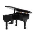 thumbnail image 2 of Grand Piano Shaped Windup Wooded Music Box with Small Stool Creative Gift Birthday Present, 2 of 5