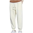 thumbnail image 2 of RYDCOT Men's Harem Pants Drawstring Elastic Waist Baggy Pants Hippie Trousers with Pockets Streetwear Khaki, 2 of 4