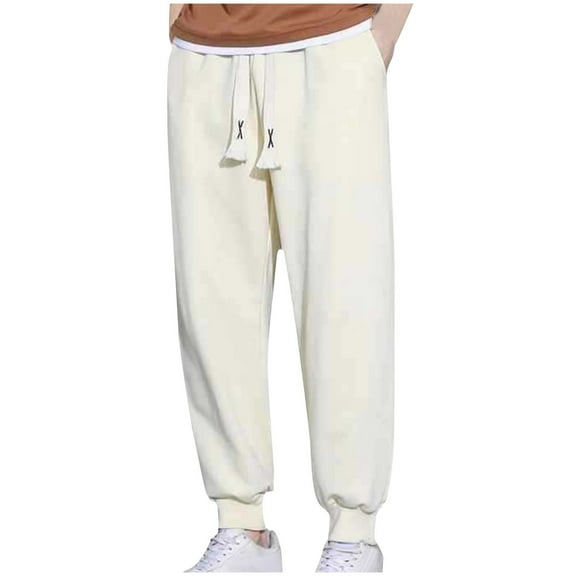 Mlzmgr Joggers for Men Warm Sweatpants with Pockets Running Outdoor Active Sports Basketball Trousers