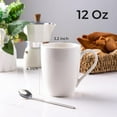thumbnail image 2 of Juego de 6 tazas de café en color blanco mate, tazas de café de cerámica a granel con asa grande, tazas ligeras para café con leche/capuchino/cacao/leche, 2 of 4