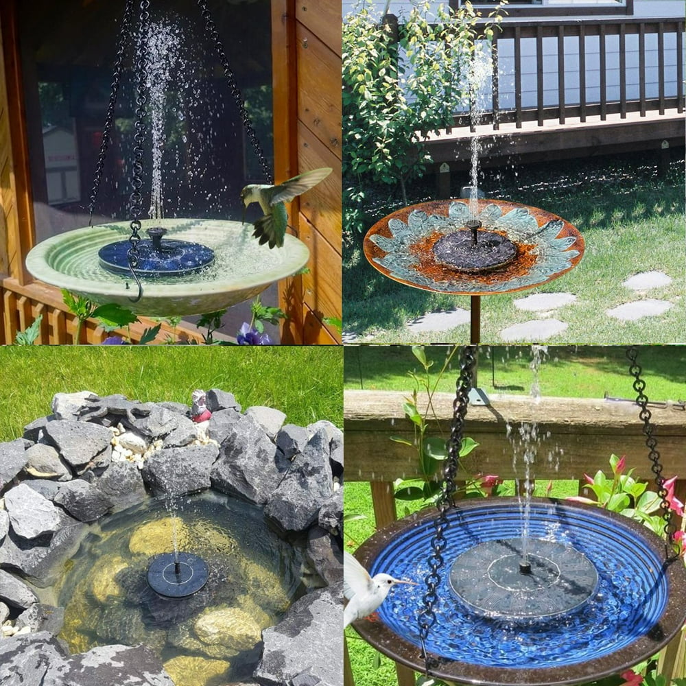 Solar Powered Bird Bath Fountain Pump, 1.4W Floating Solar Panel Fountain Birdbath Water Pump