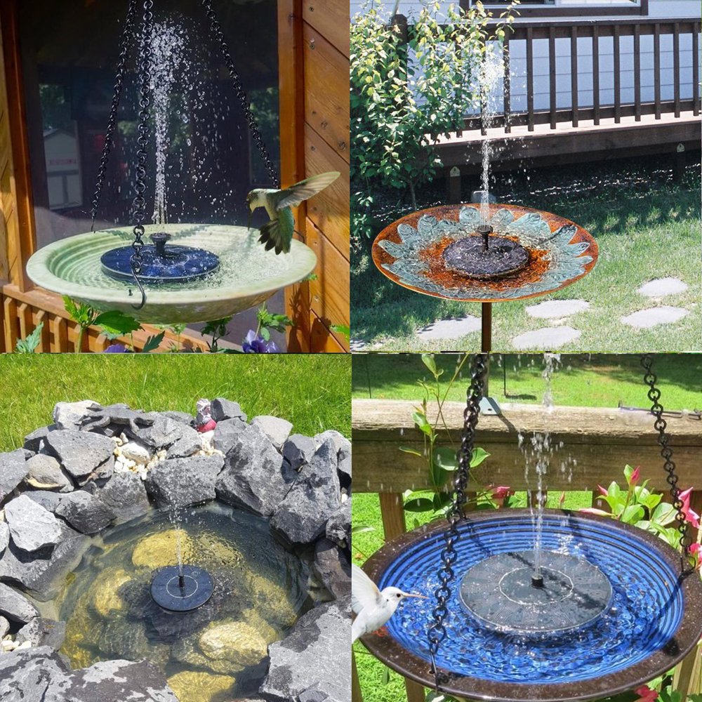 Solar Powered Bird Bath Fountain Pump, 1.4W Floating Solar Panel Fountain Birdbath Water Pump Solar Powered Bird Bath Fountain Pump, 1.4W Floating Solar Panel Fountain Birdbath Water Pump