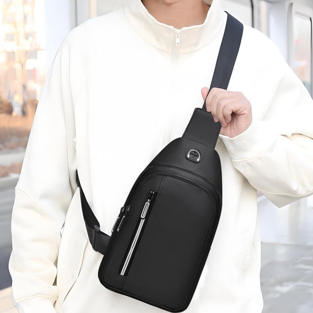 Chest Bag for Travel, Sports, and Daily Use, Water-Resistant Crossbody Shoulder Bag with Adjustable Strap and Breathable Back Panel, Compact Small Backpack