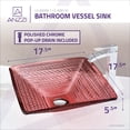 thumbnail image 4 of Tempered Glass Vessel Sink - Lustrous Translucent Red - Nono Series, 4 of 11
