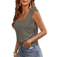 thumbnail image 4 of Sherrylily Women Cap Sleeve Scoop Neck Tank Tops Casual Solid Basic Tee Shirts, 4 of 5