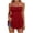 Red, variant on ATOYSOY Women’s Shirred Bust Spaghetti Strap Cami Top Geometric Neck A Line Flared Casual Tank Tops Breathable Apparel For Summer Vacation Wear