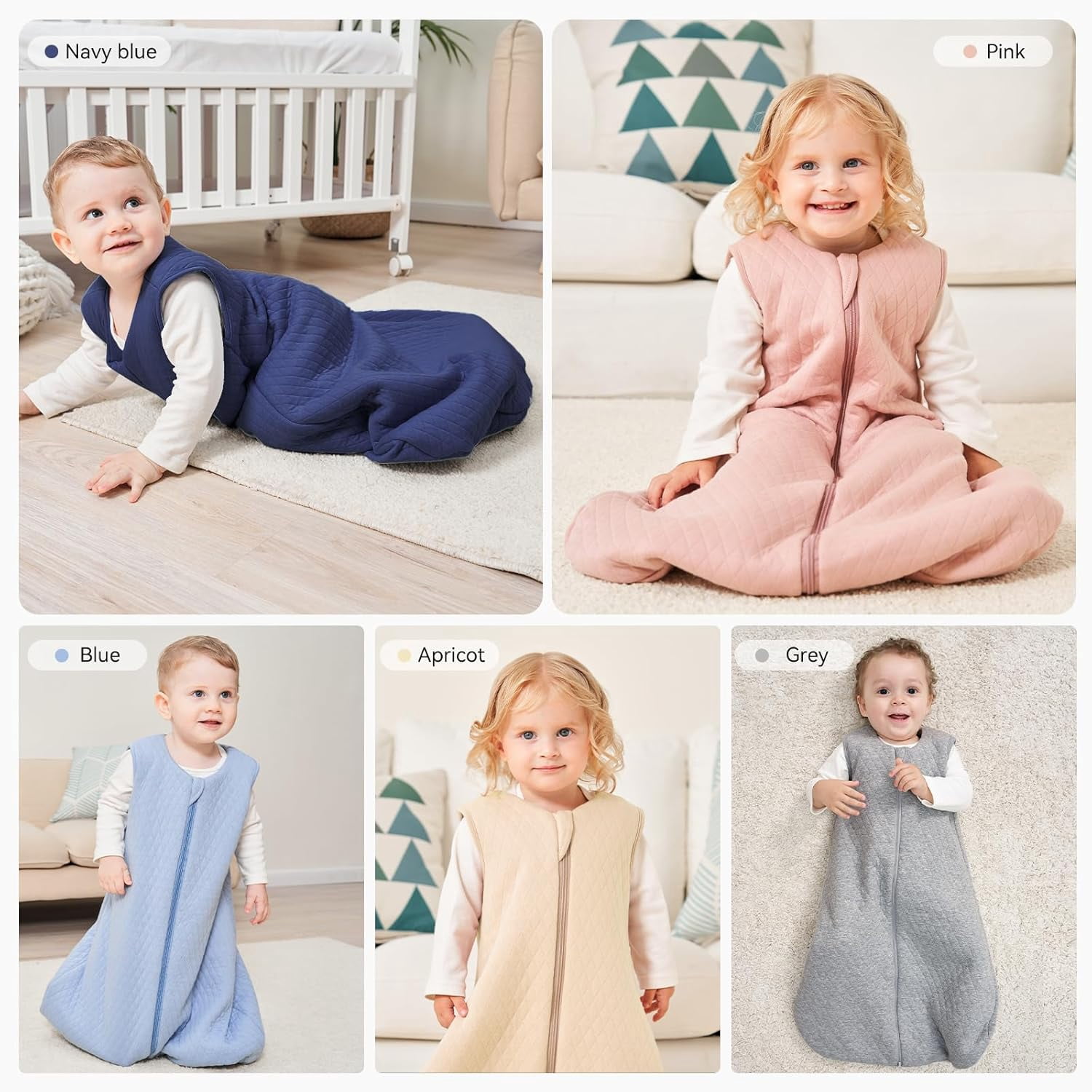 Yoofoss Baby Sleep Sack 12-18 Months TOG 2.5 Winter Baby Wearable Blanket, 100% Organic Cotton Infant Sleeping Sack 2-Way Zipper Warm Quilted Sleep Sack