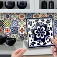 thumbnail image 7 of 25Pcs Tile Wall Sticker Kitchen Backsplash 6"x6" Removable Waterproof Wallapper Retro Flowers Style Decals Peel and Stick Tiles, 7 of 7