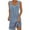 Blue, variant on Mini Dresses for Women 2024 Plus Size Comfort Solid Color Pocket Sleeveless V-Neck Dress