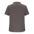 thumbnail image 5 of RMGVDSD Womens Blouses Summer Plain Solid Color Collar V Neck Henley Shirts Short Sleeve Loose Fit Casual Blouse Tops for Woman, 5 of 6