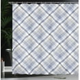 thumbnail image 3 of Ambesonne Gingham Shower Curtain, Traditional Stripes Irish, 69"Wx84"L, Ceil Blue Pale Mustard, 3 of 4