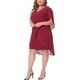 thumbnail image 4 of Agnes Orinda Women's Plus Size Formal Dress V Neck Chiffon Overlay Wedding Guest Cocktail Party Mesh Dresses 4X Red, 4 of 6