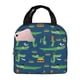 thumbnail image 1 of Fotbe Little Pirate Crocodile Bolsa Térmica con Estampado y Forro de Aluminio Grueso Bolsa de Almuerzo con Bolsillo Frontal para Hombres y Mujeres, Ideal para Trabajo, Escuela, 1 of 8