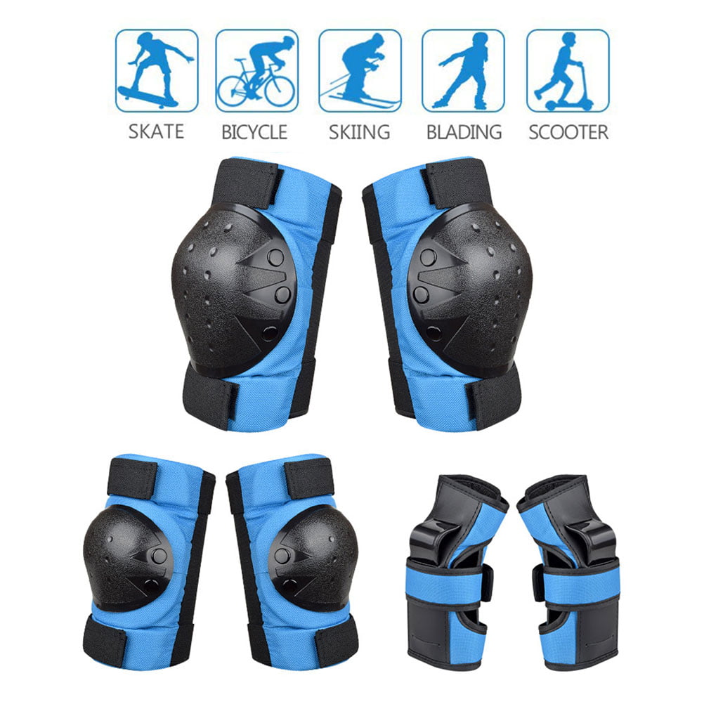 6 Pcs Skating Protective Gear Sets Elbow Knee Pads Bike Skateboard Adult Kid 