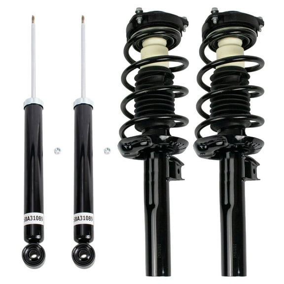 TRQ Front and Rear Complete Strut Assembly & Shock Absorber Kit Complete Strut & Coil Spring Assembly Fits Select 2009-2017 Volkswagen Tiguan 2017-2018 Tiguan Limited