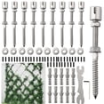 thumbnail image 6 of CHENGSI Stainless Steel Wire Trellis Kit Wall Climbing Plant Support Set with Rustproof Crosshead Standoffs Anchors for Garden Vines Ivy Roses Outdoor Decor, 6 of 9