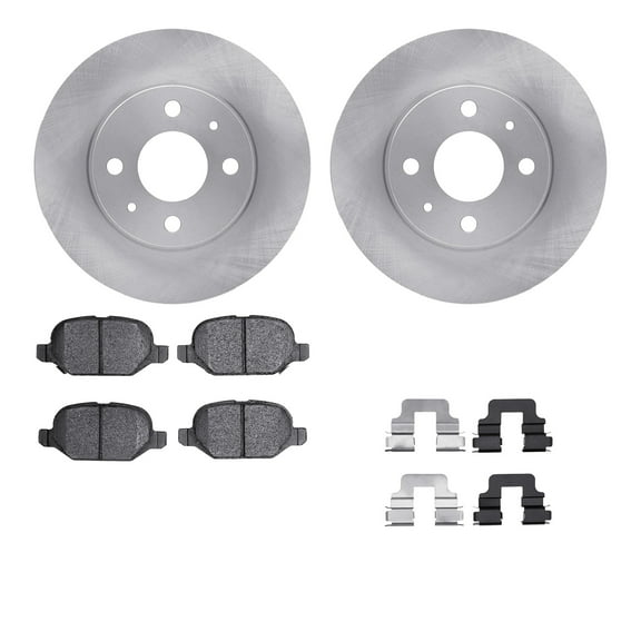 Dynamic Friction Company Rear Brake Rotors with 5000 Euro Ceramic Brake Pads includes Hardware 6612-07003