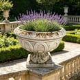 thumbnail image 2 of WRXELAN 14.5-inch tall × 17.7-inch wide MGO Vintage Rust-Colored Bowl Planter, low-profile outdoor planter, suitable for gardens, patios, and porches, French country home decor, 2 of 7