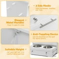 thumbnail image 6 of Pefilos 32" Dog Feeder Station with Stainless Steel Bowl, Dog Food Storage Container, Pull Out Pet Food Cabinet, White, 6 of 10