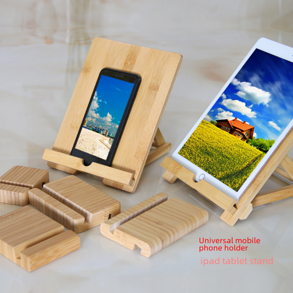 Soporte creativo para teléfono móvil, marco plano de bambú perezoso, soporte plegable plano, soporte para teléfono móvil, regalo de empresa