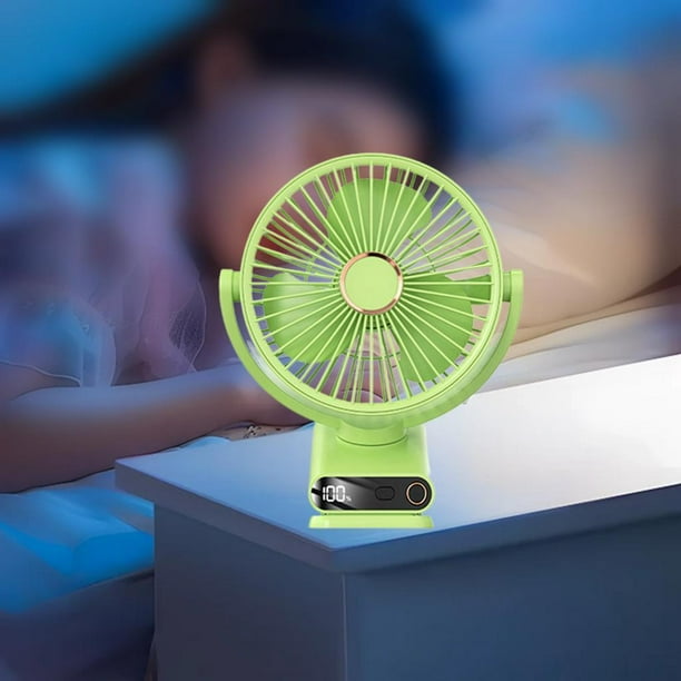 Clip portátil en el ventilador mini escritorio ventilador USB ligero USB recargable ventilador de escritorio de refrigeración personal para el estante verde