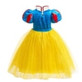 thumbnail image 5 of Princess Costume for Girls Halloween Cosplay Snow Dress Up with Cape, Yellow, 7-8, 5 of 9
