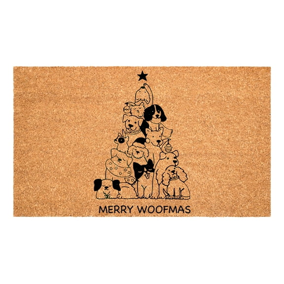 Christmas Dog Tree Doormat, 24" x 36"