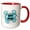 Red/White, variant on 3drose, Super Father Written Inside a Blue Sound Effect Speech Bubble., 15oz Two-tone Red Mug