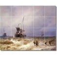 thumbnail image 1 of Ceramic Tile Mural-Herman Herzog Ships Floor Tile Mural 22. 21.25" w x 17" h using (20) 4.25 x 4.25 ceramic tiles, 1 of 3