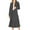 Charcoal, variant on Moa Collection Women's Two Piece Set Solid Long Sleeve Casual Blazer Relaxed A-Line Midi Skirt