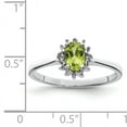 thumbnail image 2 of 925 Sterling Silver Rhodium Peridot Diamond Ring Size 7, 2 of 5