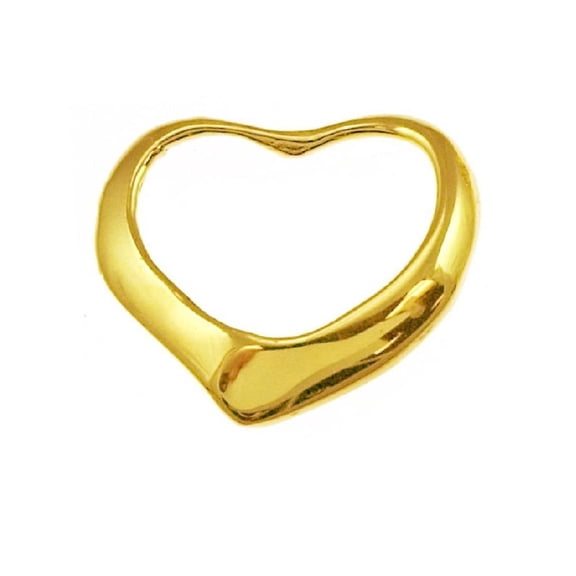 14K Yellow Gold Floating Heart Pendant