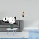 thumbnail image 2 of Escultura de reloj de pared de panda moderno, figura abstracta para sala de estar, oficina, mesa de café, decoración del hogar, bonito y resistente re, 2 of 8