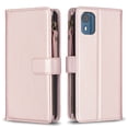 thumbnail image 2 of Compatible with Nokia C02 Premium PU Leather Wallet Case with 9 Card Slots Zipper Pocket and Hand Strap, 2 of 5