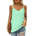 thumbnail image 3 of White Tank Tops Women Plus Size Lace Spaghetti Strap V Neck Camisole Summer Shirts Sleeveless Tops For Women Loose Fit, 3 of 9