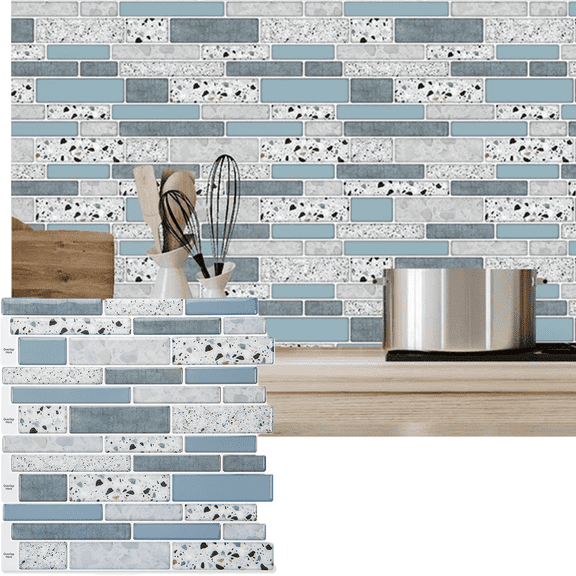 Art3dwallpanels 10-Sheet 12"x12" Peel and Stick Backsplash Tiles Self-adhesive Wall Tile in Stone Design