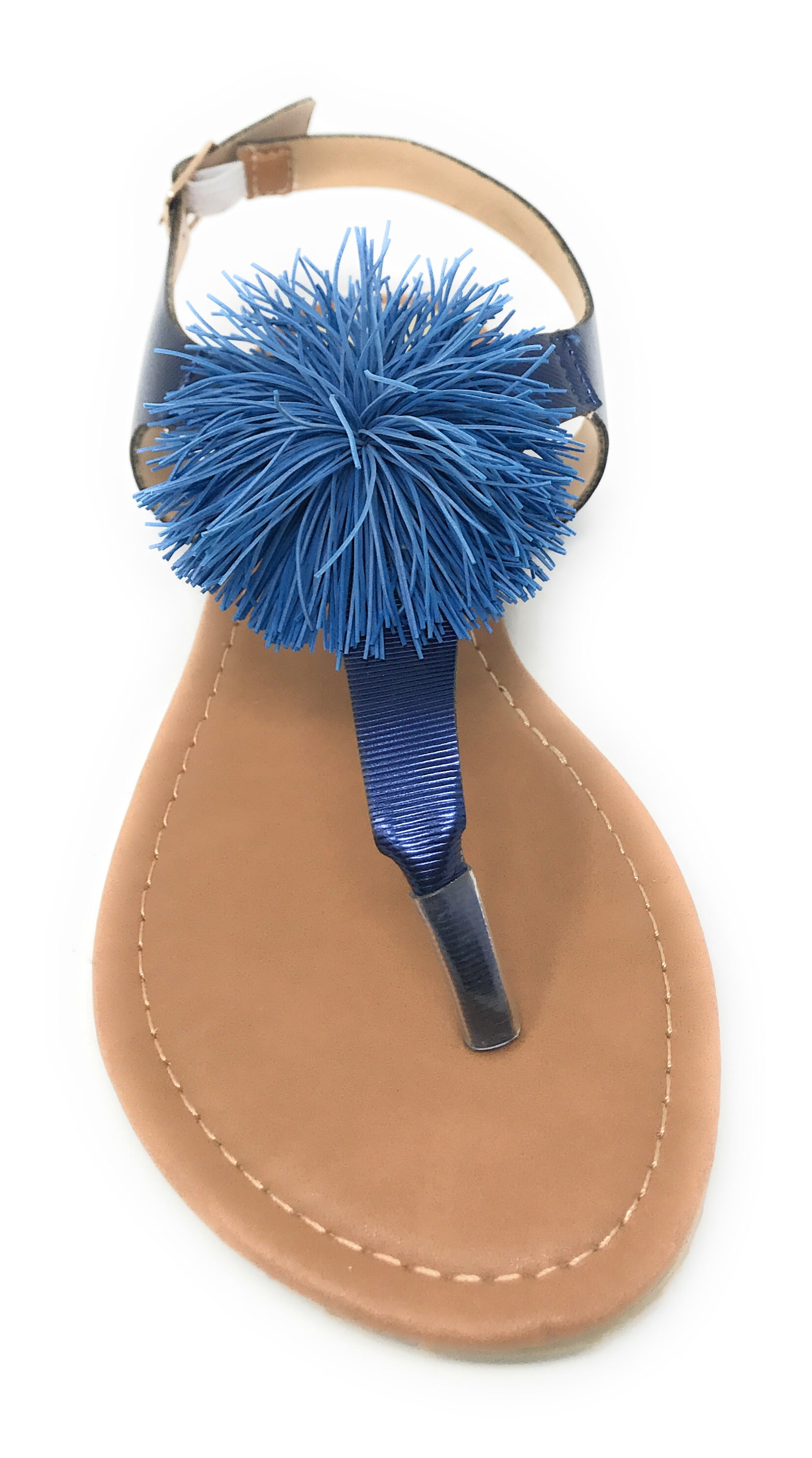 Victoria K Women's PomPom With Side Buckle Sandals