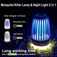 thumbnail image 2 of Lámpara antimosquitos eléctrica con luz nocturna, recargable por USB, para uso en interiores y exteriores, color gris., 2 of 5