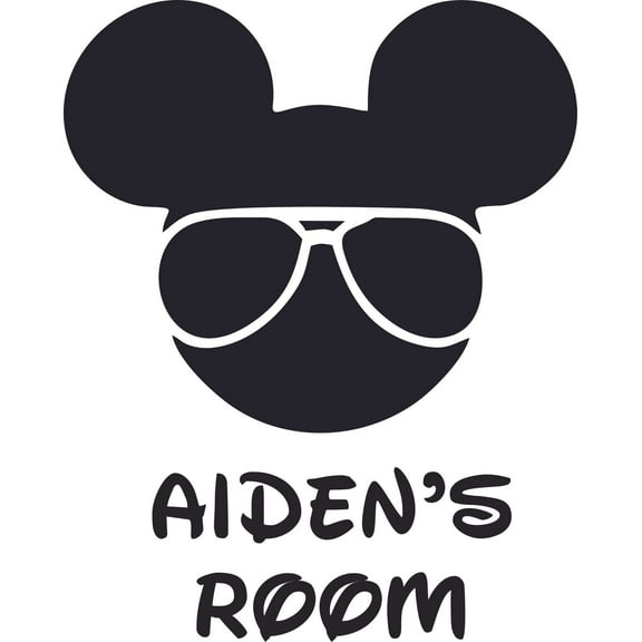 Sunglasses Design Customized Wall Art Vinyl Decal - Custom Vinyl Wall Art - Personalized Name - Baby Girls Boys Kids Bedroom Decal Room Wall Art Stickers Decoration Size (10x8 inch)