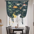 thumbnail image 3 of Green Dinosaur Tie Up Curtains for Windows, Adjustable Balloon Window Shades, Vintage Letters Farm Animals Kitchen Window Treatments Farmhouse Short Curtains with Rod Pocket 42"x45", 3 of 8