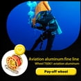 thumbnail image 4 of Keep Diving Spool Reel Portable Solid Color Polyester Rope Reels Freediving Fishing Underwater Accessories with Double End Hook Gold 30m, 4 of 8