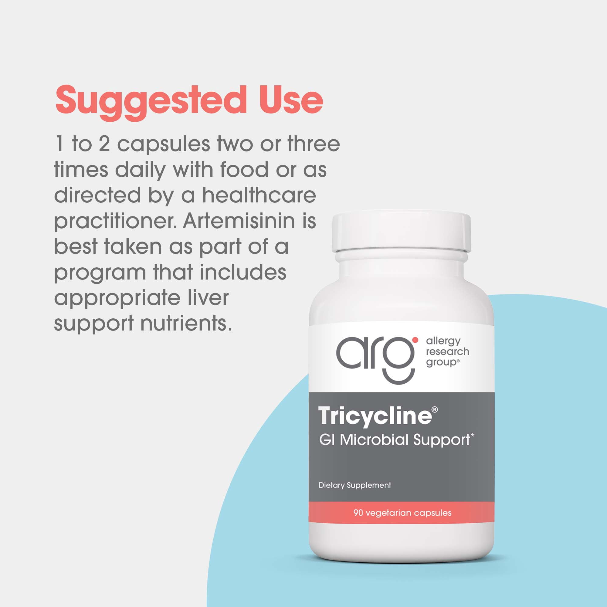 ARG Tricycline - Gut Health Supplement with Berberine & Artemisinin - Digestive & Microbiome Support - Botanical Blend - Vegetarian - 45 Servings - 90 Capsules