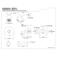 thumbnail image 2 of Kingston Brass KB6691DFL NuFrench Tub & Shower Faucet, Polished Chrome, 2 of 2